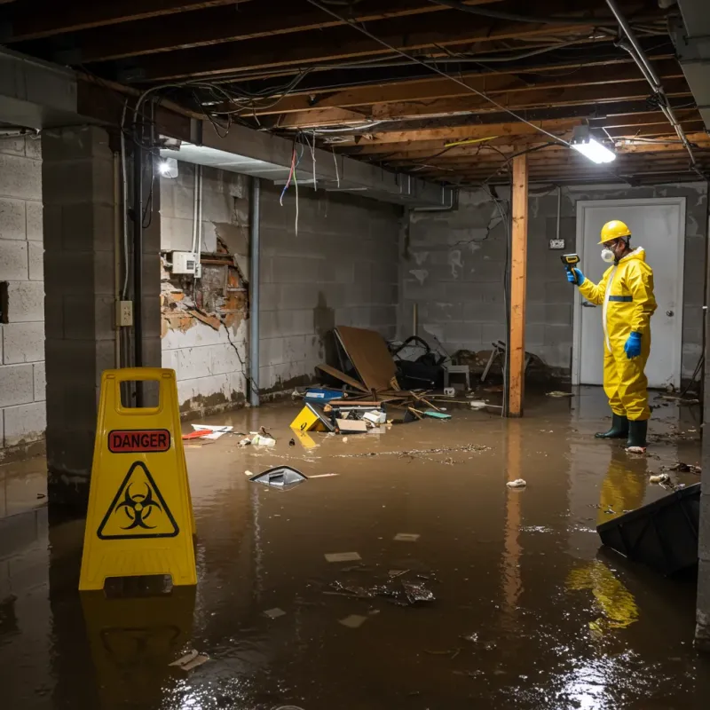 Flooded Basement Electrical Hazard in Medford, OK Property